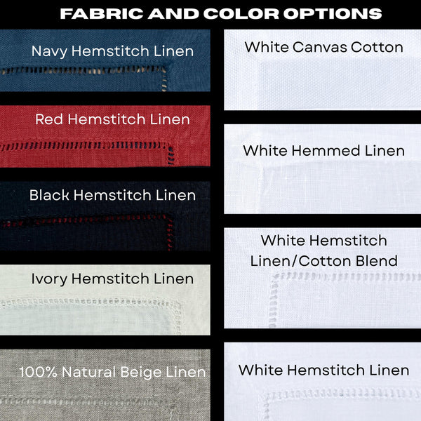 King Charles Linen Embroidered Cocktail Napkins, Set of 4, dog cloth cocktail napkins, King Charles gift, Dog Breed - White Tulip Embroidery