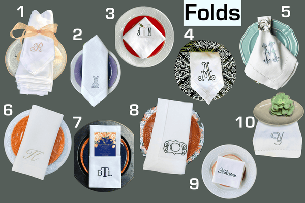 Digitizing Wedding Monogram - Custom Wedding Monogram Cloth Napkins - White Tulip Embroidery