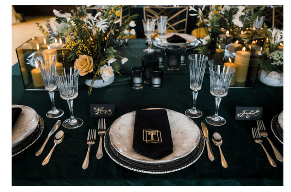Digitizing Wedding Monogram - Custom Wedding Monogram Cloth Napkins - White Tulip Embroidery