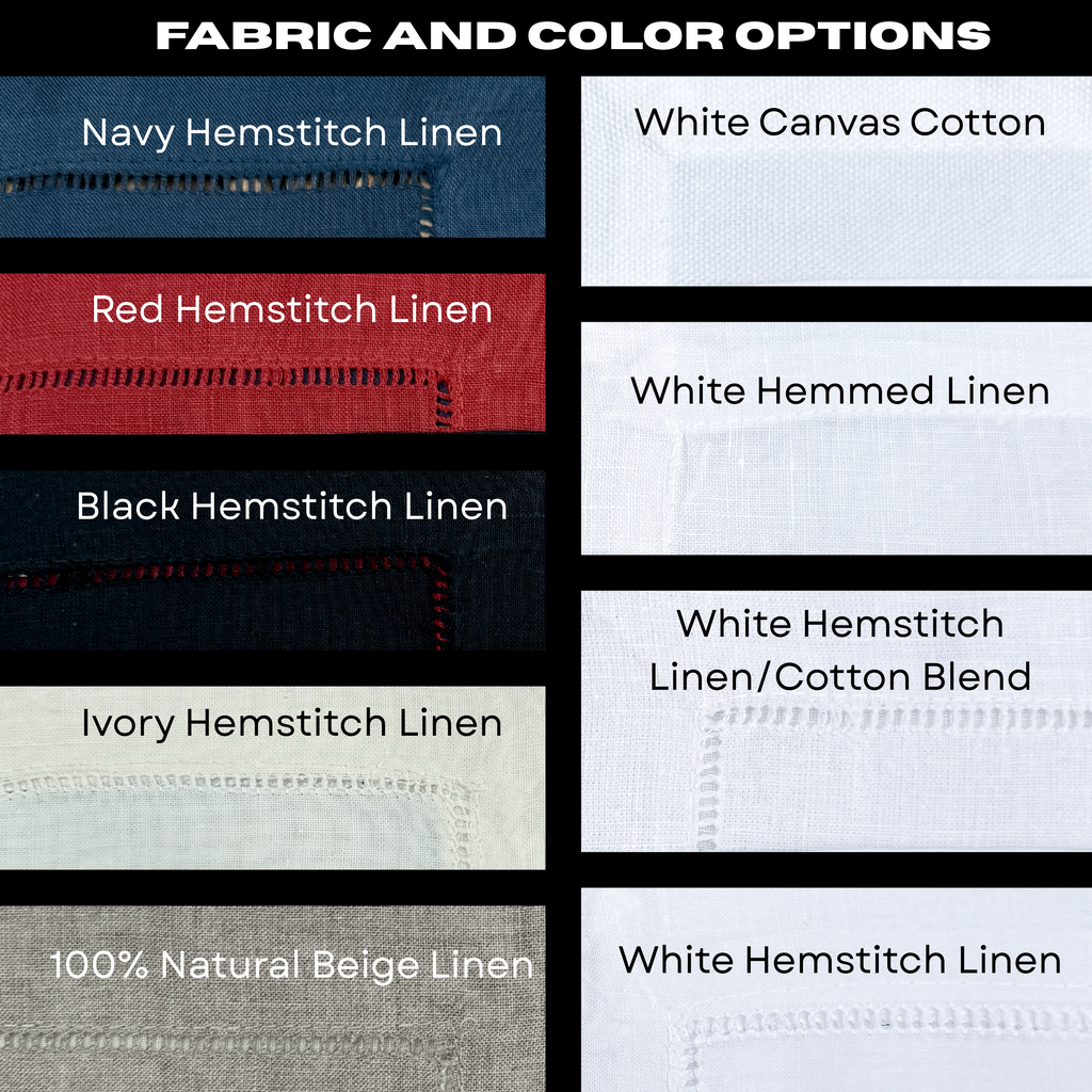 Pick Your Poison Cocktail Napkins, Funny Cocktail Cloth Napkins - White Tulip Embroidery