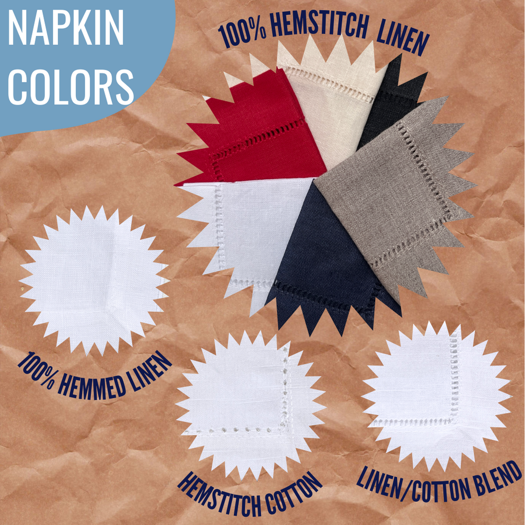 Dog Cloth Linen Cocktail Napkins, Set of 4, Golden Retriever Gift - White Tulip Embroidery