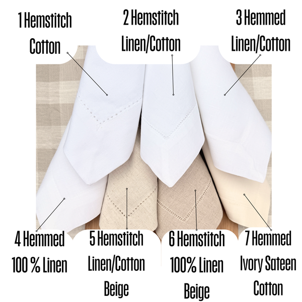 Mr. and Mrs. Wedding Cloth Napkins-Set of 2 napkins - White Tulip Embroidery