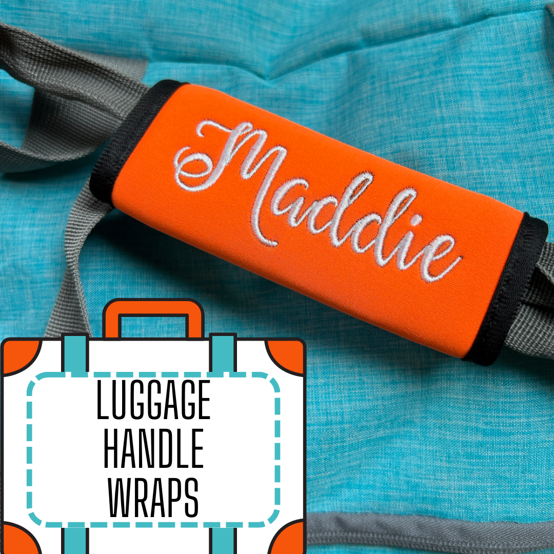 Luggage Handle Wrap Personalized and Embroidered, Name Suitcase Tag ...