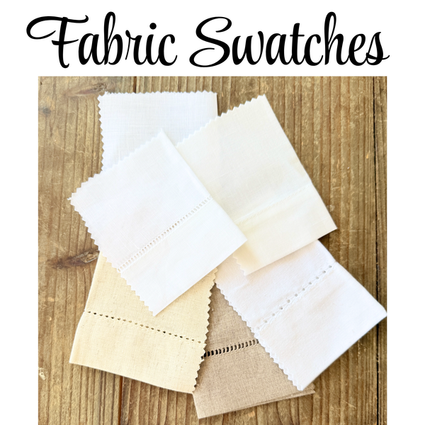 Sample Napkin Fabric Swatches - White Tulip Embroidery
