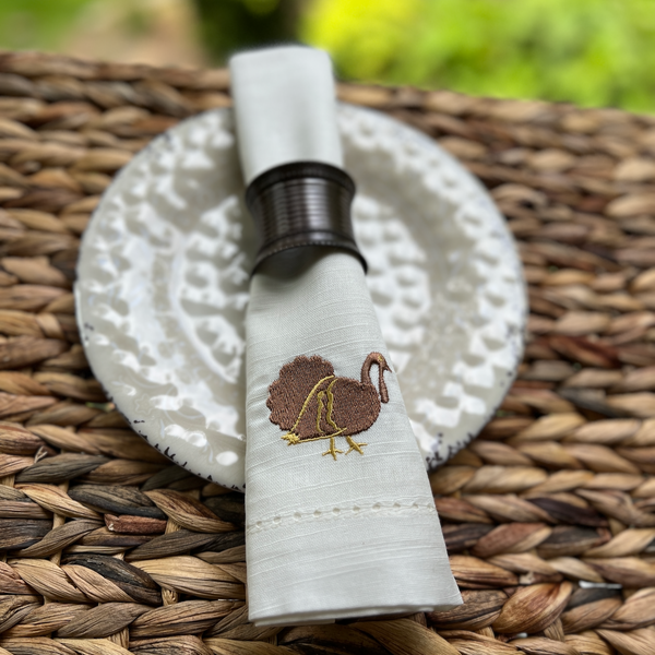 Traditional Thanksgiving Turkey Cloth Dinner Napkins Set of