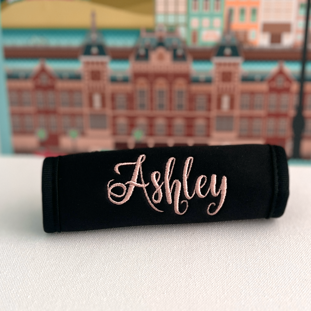 NGTSFLY Luggage Handle Wraps Personalized Custom Embroidered Name for  Suitcase Travel Luggage Identifiers/Tags/Marker/Grips (Black)