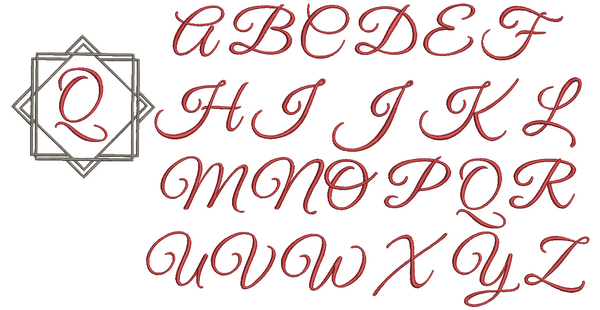 Modern Border Monogrammed Cocktail Napkins, Set of 4 - White Tulip Embroidery