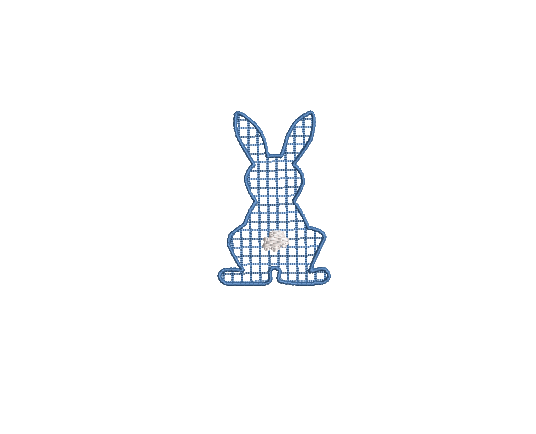 Bunny Cloth Cocktail Napkins, Set of 52, White Hemmed Cocktail Napkins, Royal Blue Thread - White Tulip Embroidery