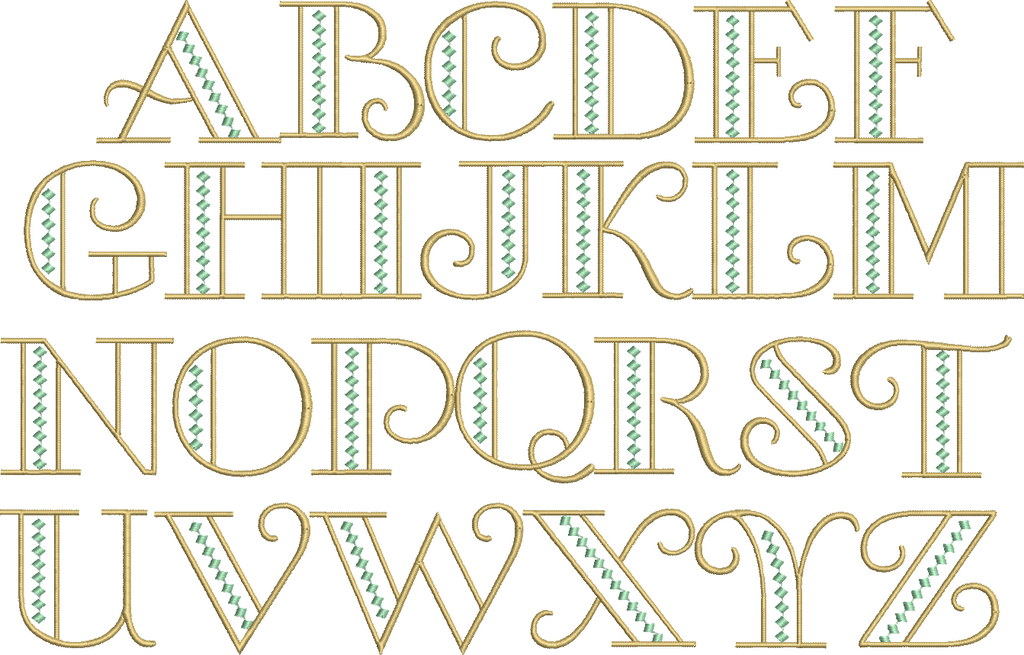 Art Deco Monogrammed Cocktail Napkins, Set of 4 - White Tulip Embroidery