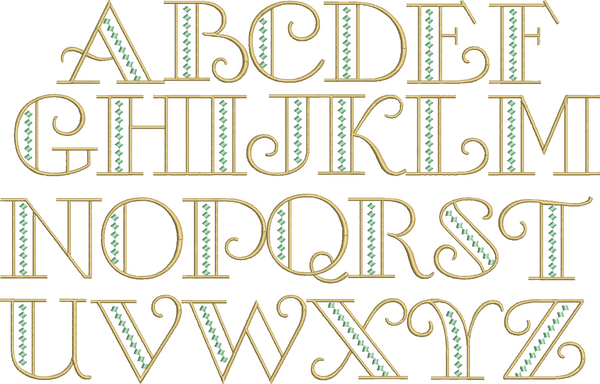 Art Deco Monogrammed Cocktail Napkins, Set of 4 - White Tulip Embroidery