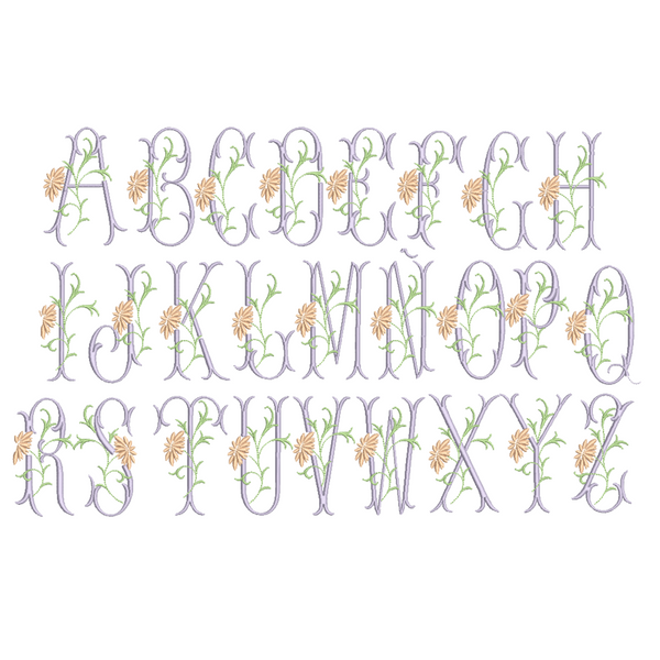 Floral Monogrammed Embroidered Cloth Napkins - Set of 4 napkins - White Tulip Embroidery