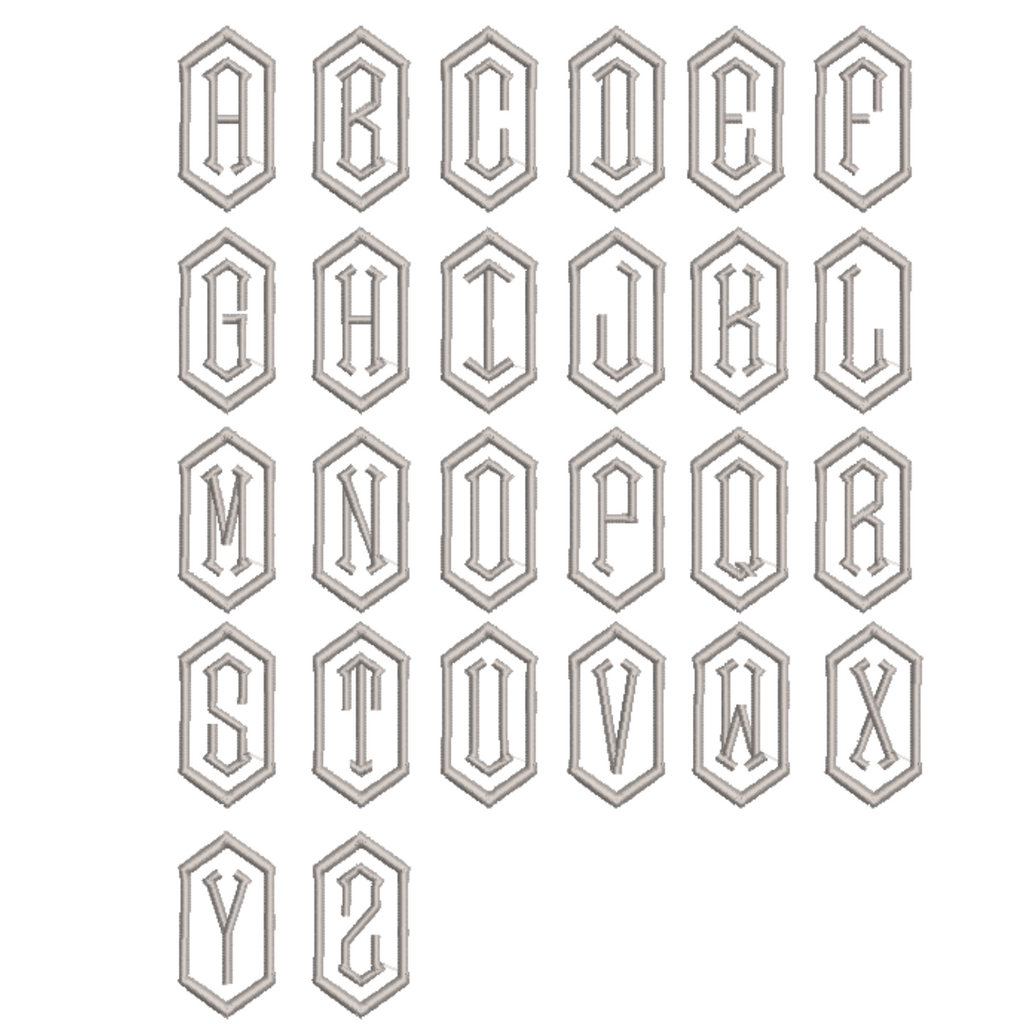 Hexagon Monogrammed Napkins - Set of 4 napkins - White Tulip Embroidery