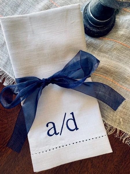 Set of 100, Bulk Monogrammed Cloth Wedding Napkins, Linen Napkins