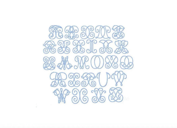 Missy Double Initial Monogrammed Cloth Napkins - Set of 4 Duogram Napkins - White Tulip Embroidery