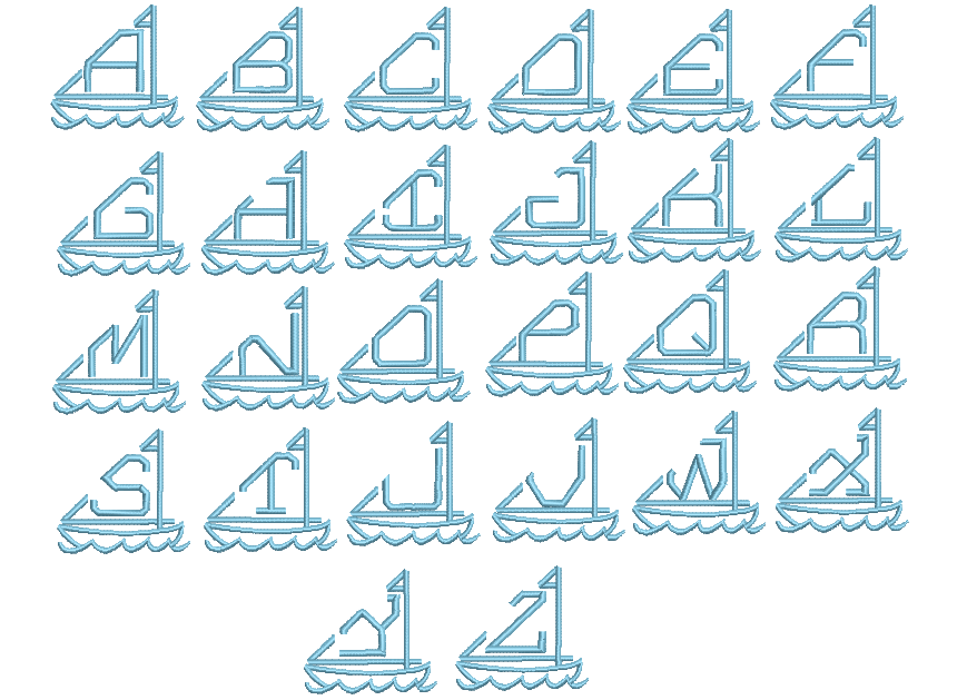Sailboat Monogrammed Cloth Dinner Napkins - Set of 4 napkins - White Tulip Embroidery