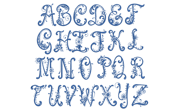 Savanna Floral Monogrammed Napkins - Set of 4 napkins - White Tulip Embroidery