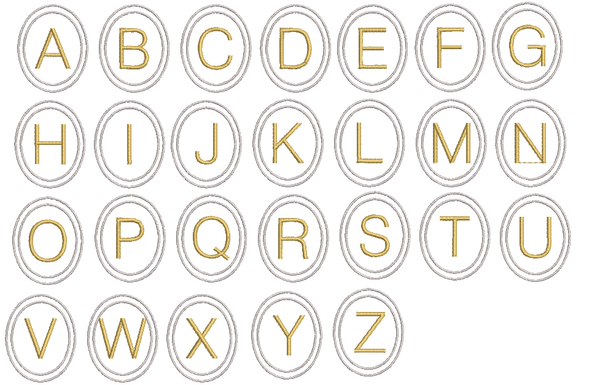 Single Letter Oval Monogrammed Napkins - Set of 4 napkins - White Tulip Embroidery
