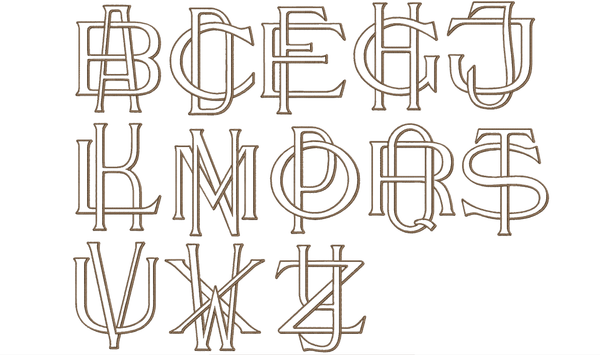 Two Initial interlinking Monogrammed Cloth Napkins - Set of 4 Duogram Napkins - White Tulip Embroidery