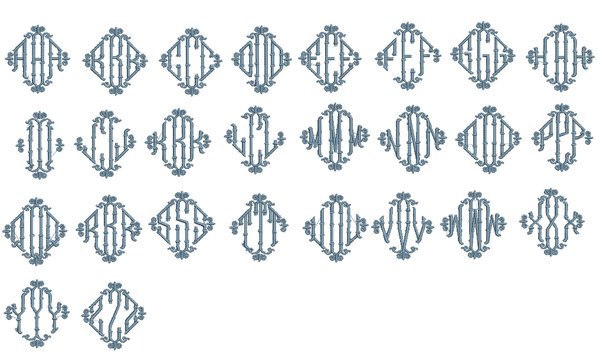 Wicker Monogrammed Cloth Dinner Napkins - Set of 4 napkins - White Tulip Embroidery