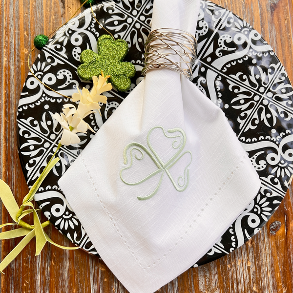 Green Embroidered Linen Napkins, Green Edge Napkins, Linen Napkins, Dinner  Napkins, Wedding Napkins, Party Napkins, Holiday Napkins – Decorable