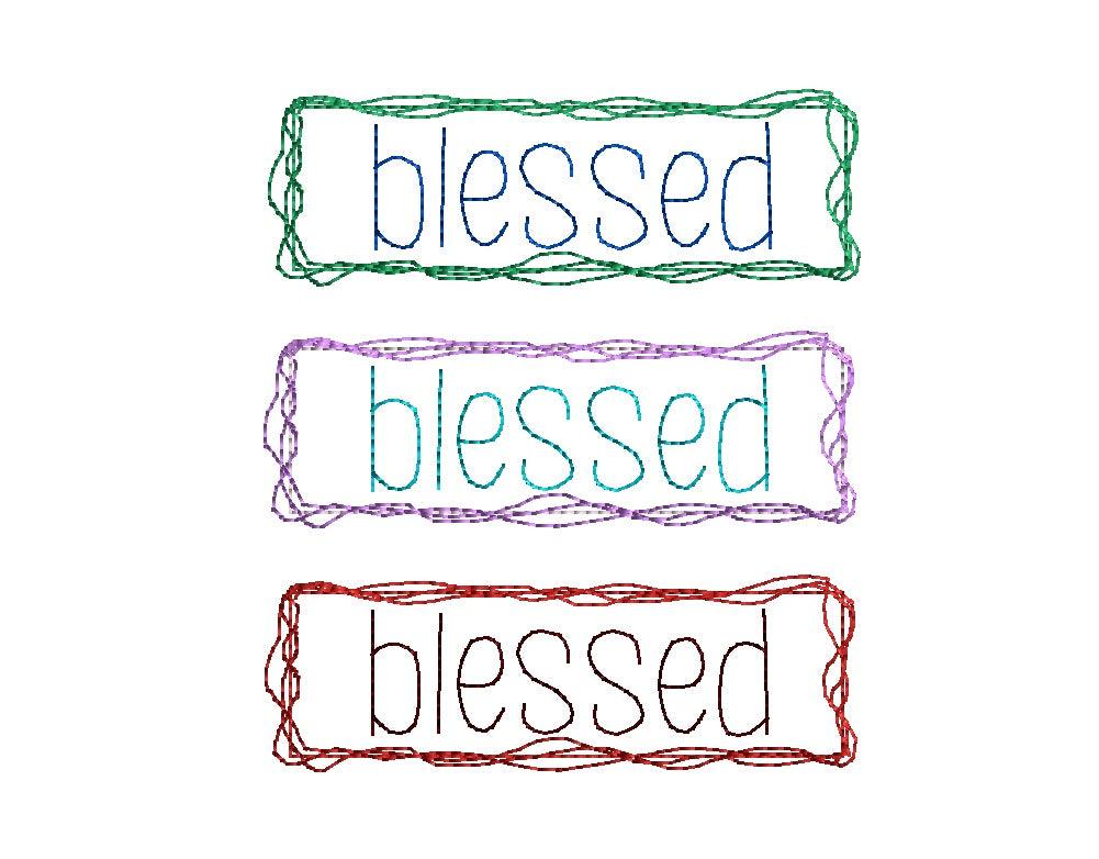 Blessed Embroidered Inspirational Cloth Napkins - Set of 4 napkins - White Tulip Embroidery