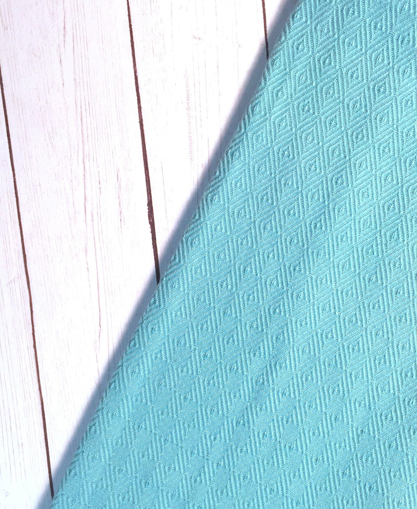 Buttonhole Sky Blue Textured Cloth Napkins - Set of 4 buttonhole napkins - White Tulip Embroidery