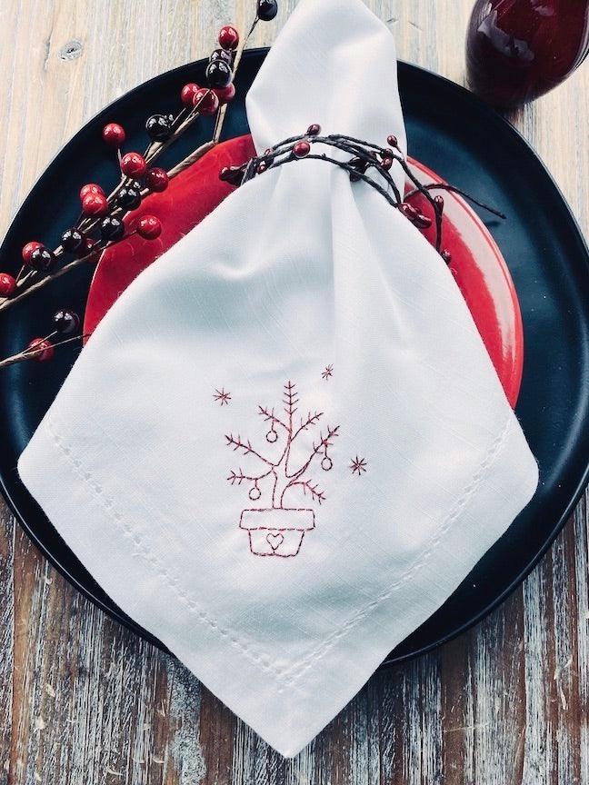 Twelve Days of Christmas Cloth Napkins - Set of 12 napkins – White Tulip  Embroidery