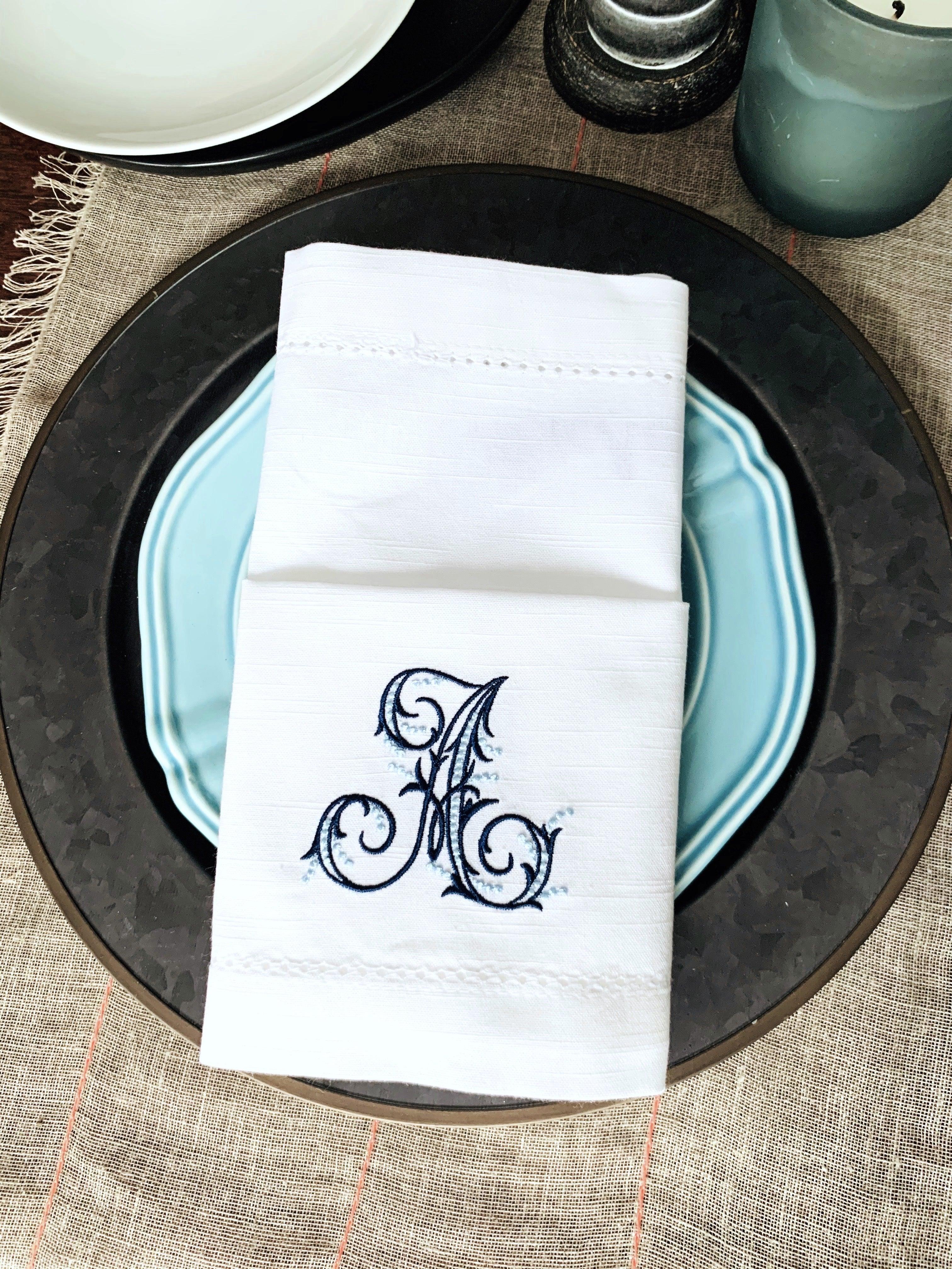 Wine Stain Cocktail Napkins, Set of 4, Funny Cocktail Cloth Napkins – White  Tulip Embroidery