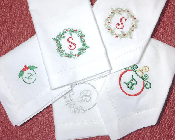 Snowflake Cloth Napkins - Set of 4 napkins – White Tulip Embroidery