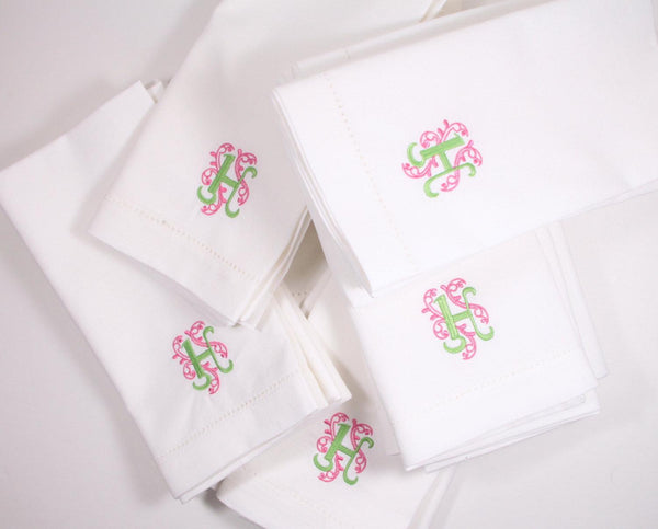 Wendy Monogrammed Embroidered Cloth Napkins - Set of 4 napkins – White  Tulip Embroidery