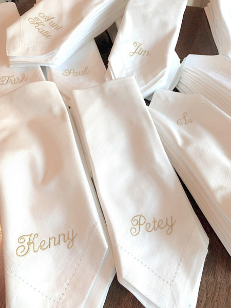 Set of 100 Personalized Wedding Party Monogrammed Name Napkins