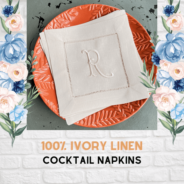 Linen Napkins Set of 4, Ivory
