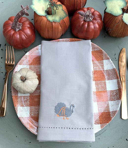 Thanksgiving Give Thanks Embroidered Cloth Dinner Napkins – White Tulip  Embroidery